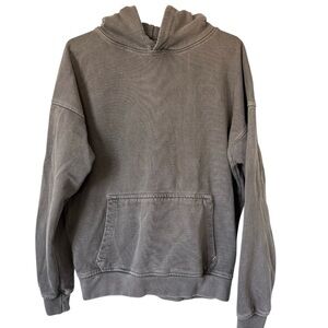 HOURS Drop Shoulder Hoodie - charcoal gray Small